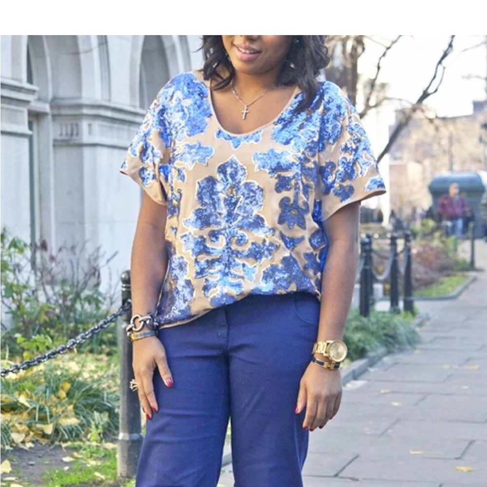 Neiman Marcus Tracy Reese Satin Sequin Top
